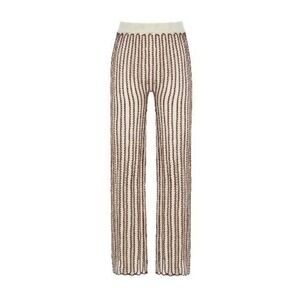 My Beachy Side Pants‎ Hand-Crochet Elastic Waist Rust Gold Flame Size S